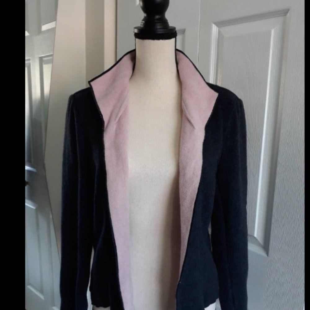 HARVE BENARD Gray & Pink Open Cardigan - Picture 7 of 7